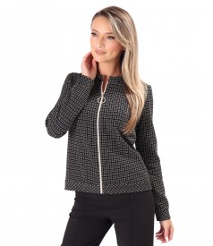 Blouse made of thick elastic jersey with a front zipper