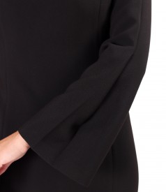 Elegant dress with long flared sleeves