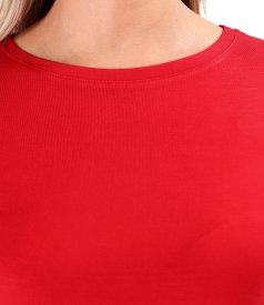 Elastic jersey blouse with 3/4 sleeves