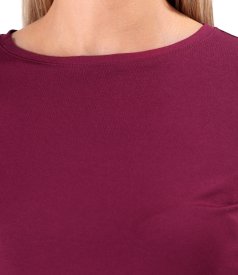 Elastic jersey blouse with 3/4 sleeves