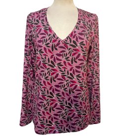 Elastic jersey blouse with V neckline